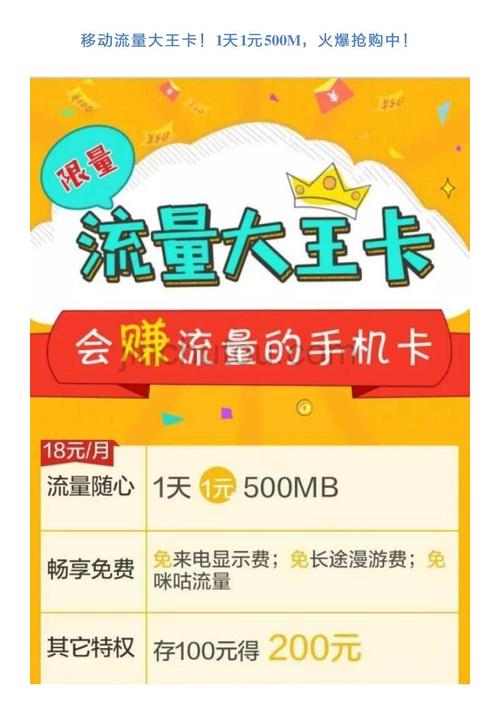 移动王卡网上订购流量包