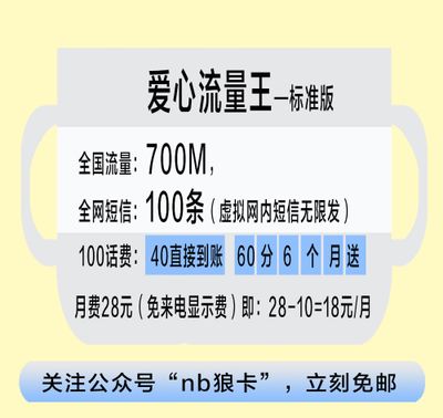 爱心卡29元档专属流量