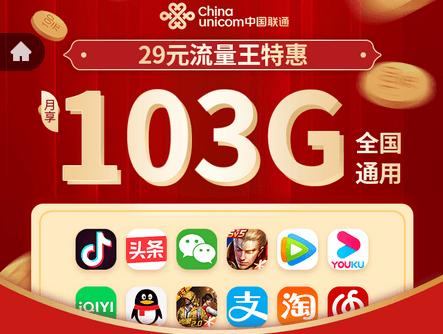 银联通惠卡专享流量