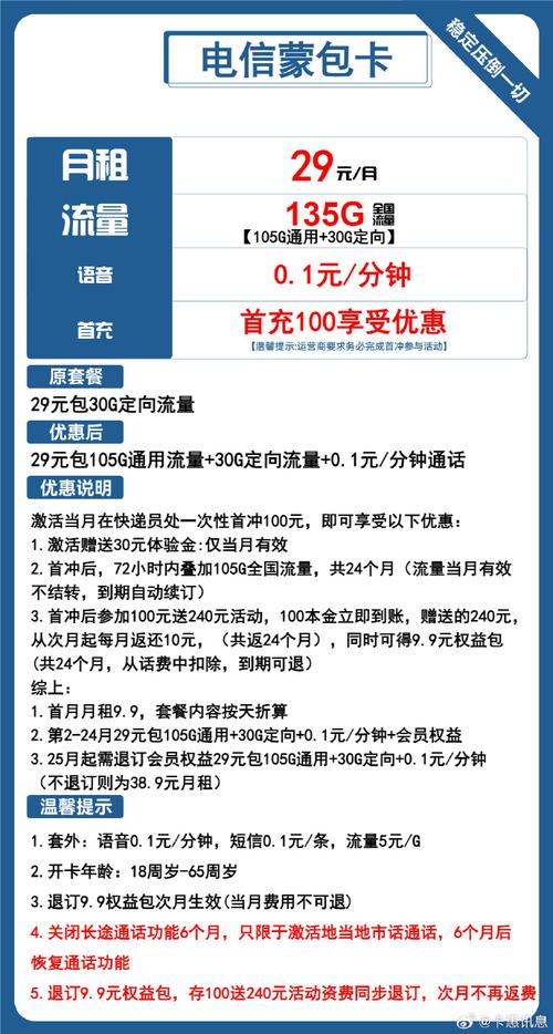 中国通用流量卡套餐内容