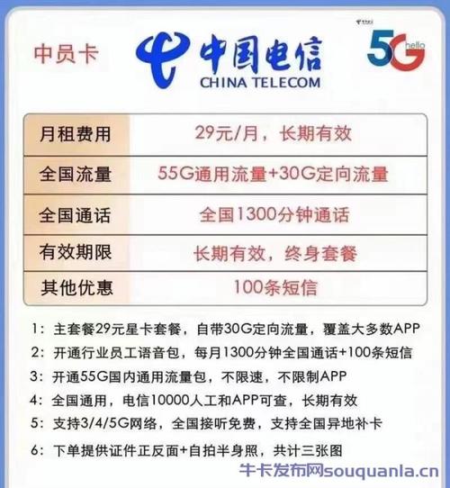中国通用流量卡套餐内容