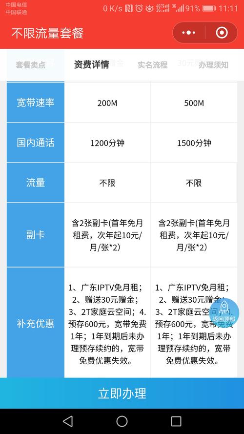 融合套餐主副卡流量共享