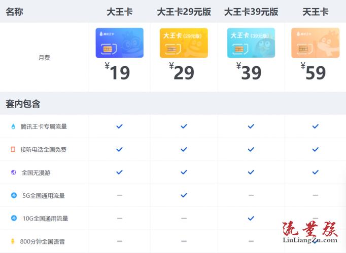 大王卡流量包月多少钱