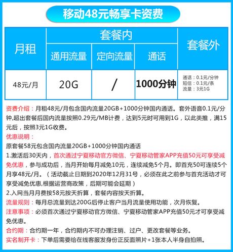 移动优惠套餐无限流量卡
