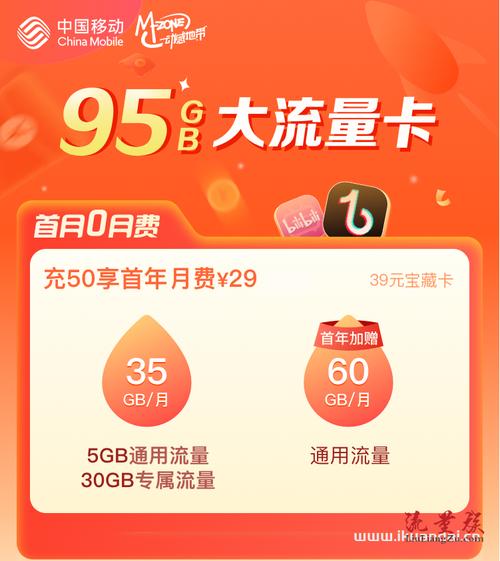 无实名的移动流量卡套餐