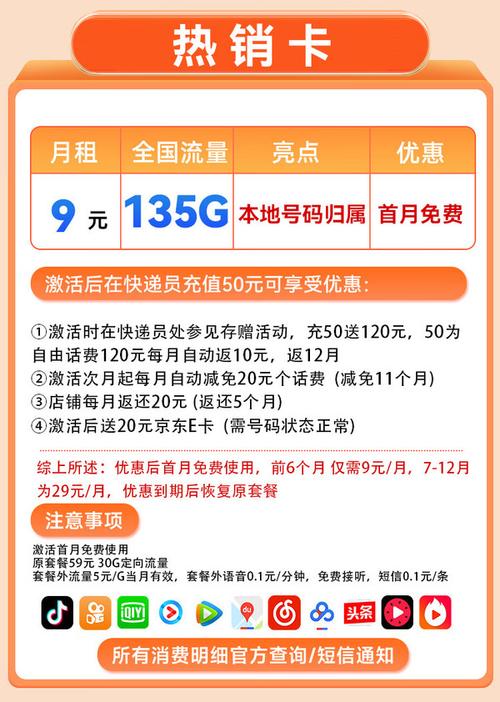 移动每月流量卡