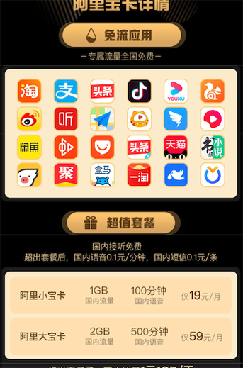 阿里宝卡联通免流量领取