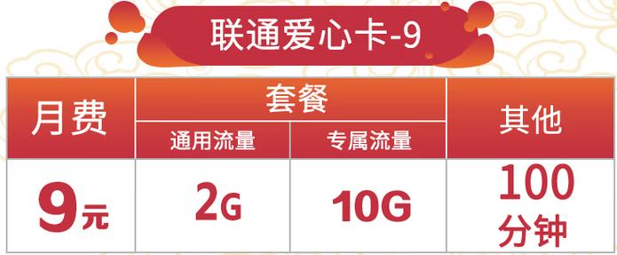 爱心卡29元档专属流量