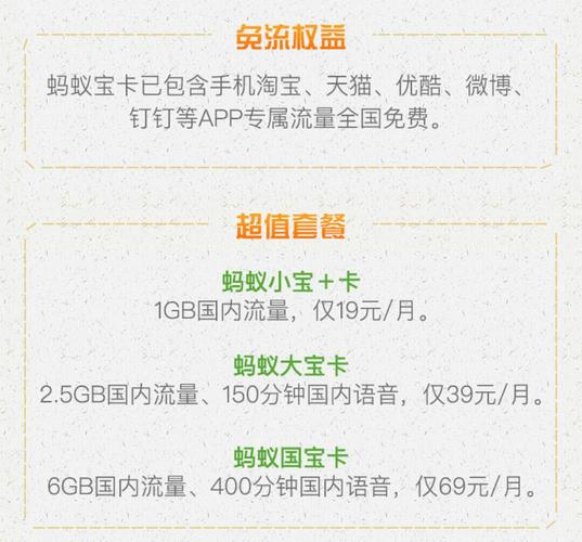蚂蚁大宝卡办理免流量吗