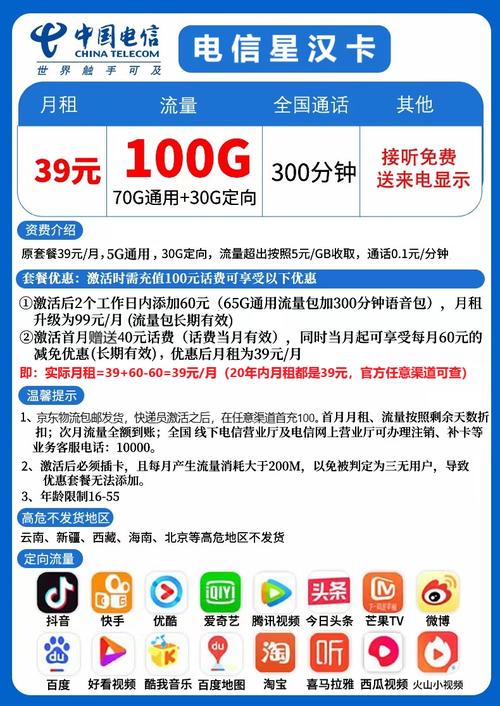 电信星卡流量版资费介绍