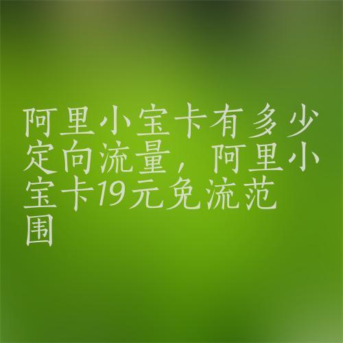 阿里宝卡不能定向流量吗