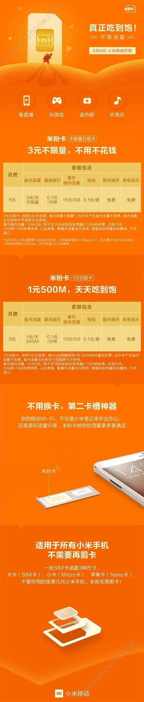 米粉卡流量套餐查询