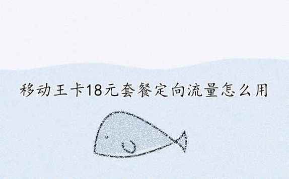 移动定向王卡怎么用流量