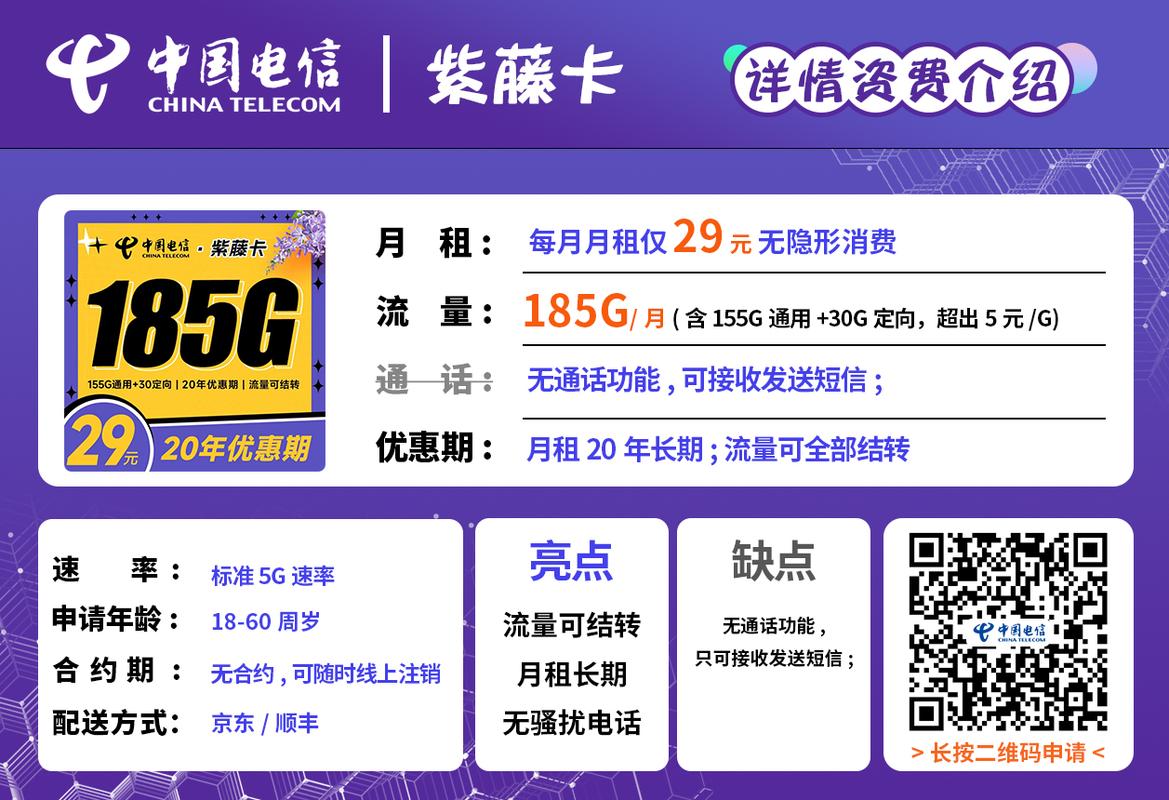 流量卡推荐电信紫