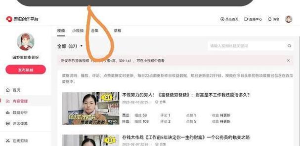 如何创建西瓜视频合集，并了解其包含的不同类型？