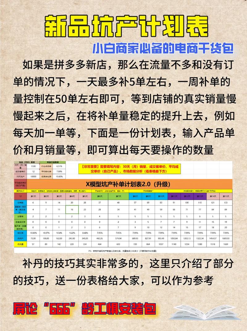 如何撰写一份高效的拼多多新手运营规划？