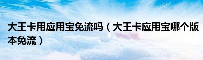 应用宝王卡流量