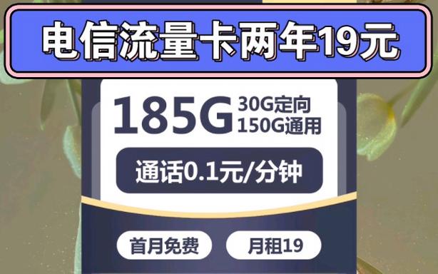 电信流量卡19元套卡