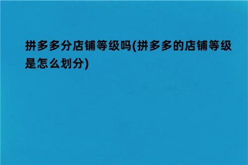 拼多多层级三级需要多少钱?店铺到了3层级有用吗?(拼多多层级三级怎么弄)