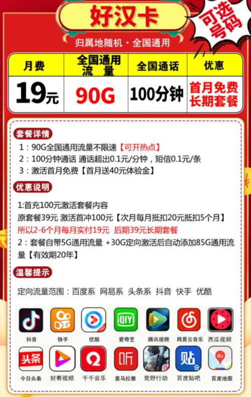 18元流量卡语音资费