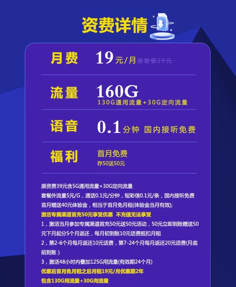 电信卡流量多少元每月
