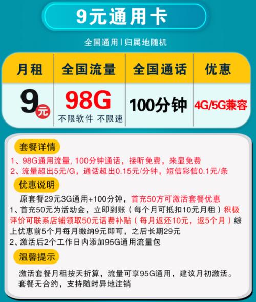 联通线上教育流量卡套餐