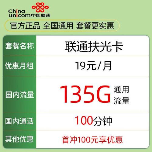 联通无限流量卡月租