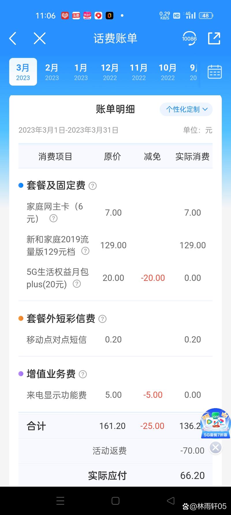 移动开通副卡流量收费吗