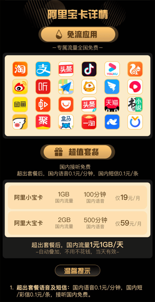 阿里各种流量卡