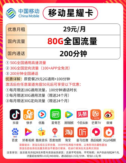 移动定向流量卡包括哪些