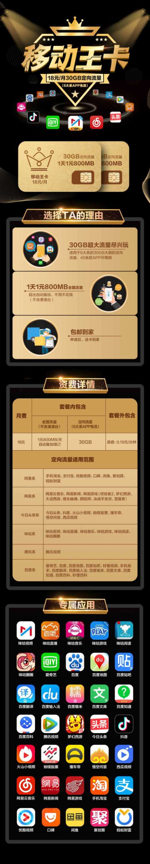 移动王卡流量费用多少