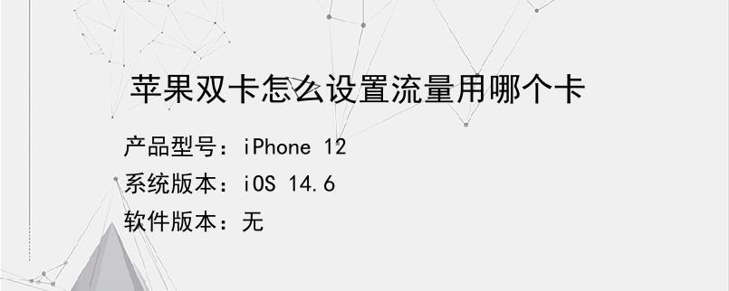 苹果双卡设置流量号码