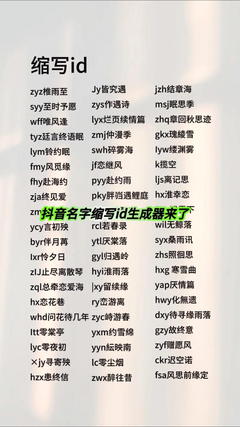 中年人取什么抖音号名字