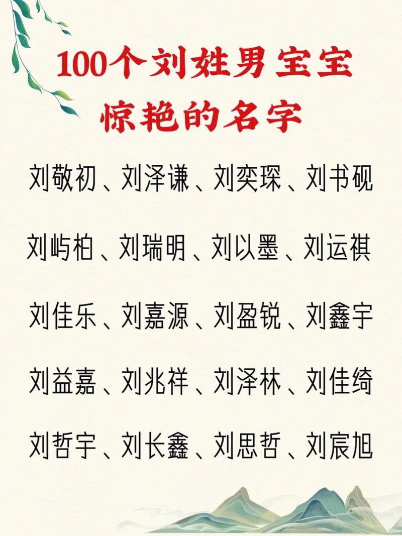 刘字在抖音起什么名好