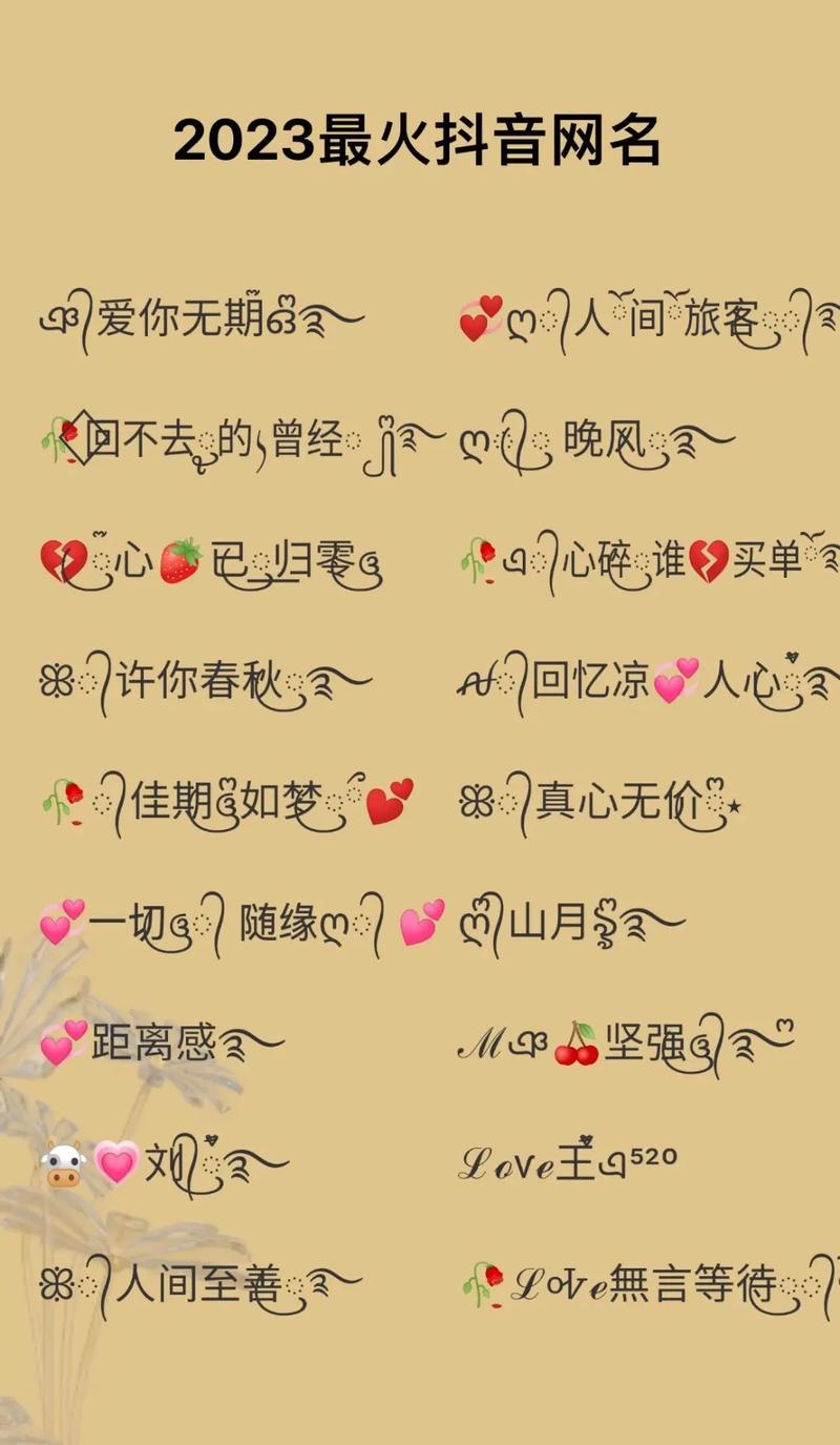 抖音里改什么名字好听点