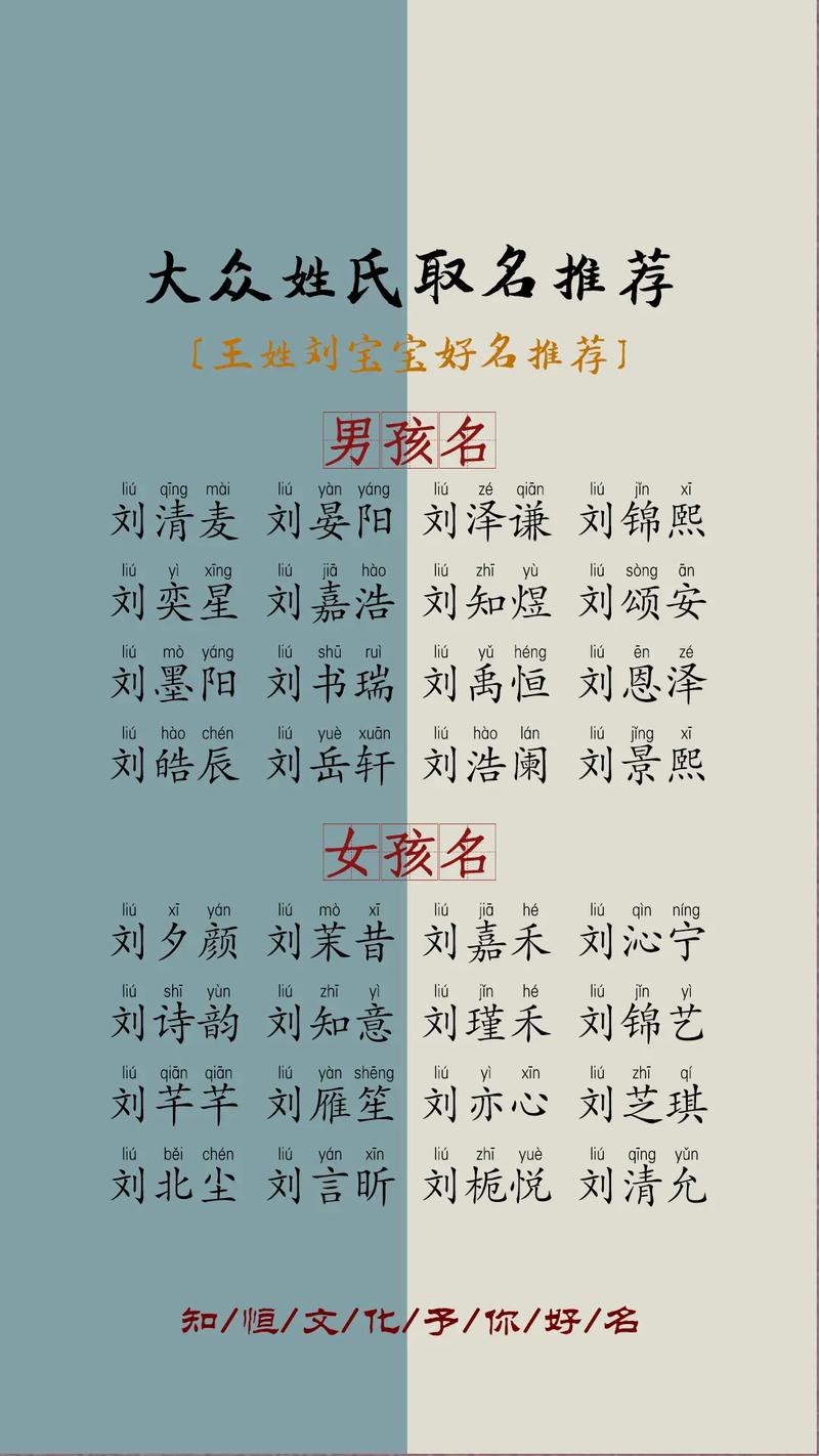 刘字在抖音起什么名好