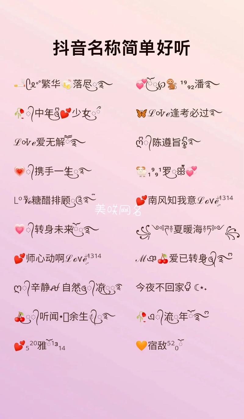 抖音里写什么名称好听呢