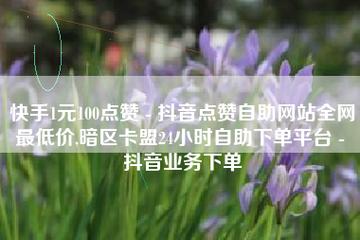 快手低价点赞在线自助平台,快手免费点赞网站平台