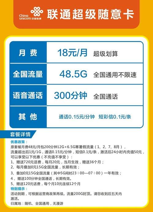 联通卡有什么低话费套餐?