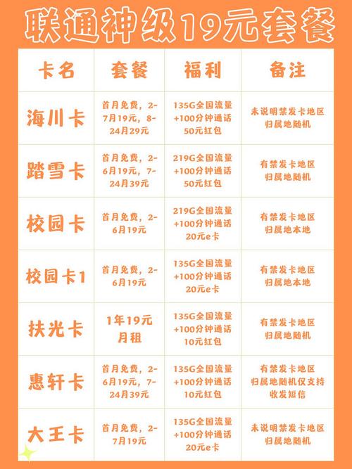 联通卡十九元套餐是什么?