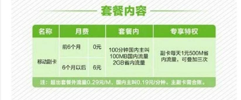 移动办理副卡哪个套餐最合适?