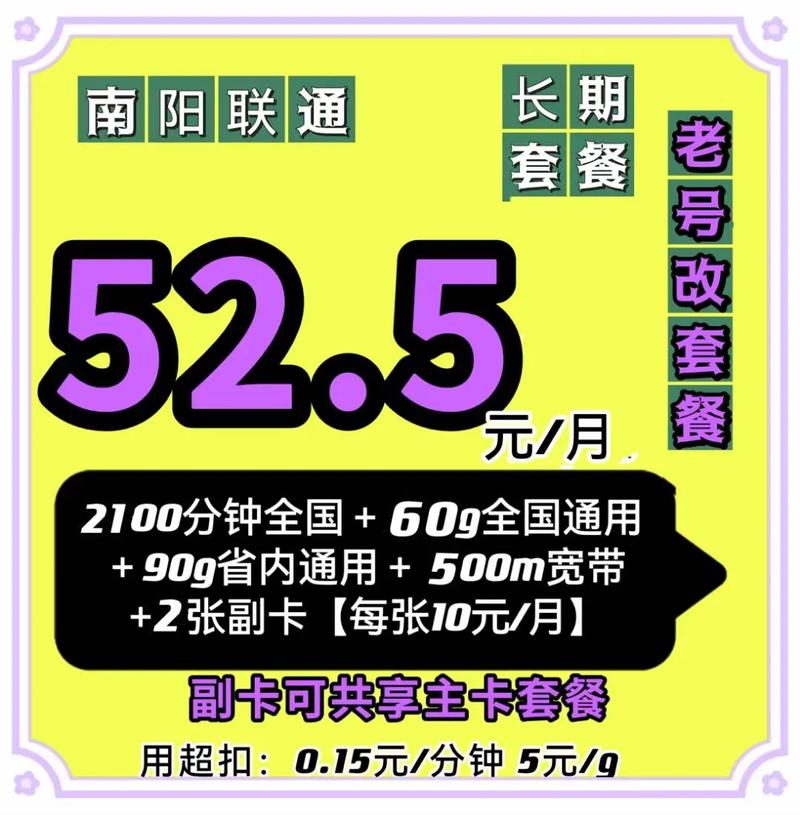 河南有什么联通卡套餐？