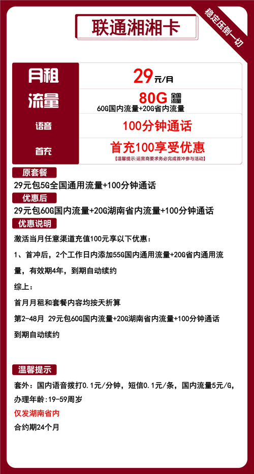 湖南联通卡有什么套餐吗?