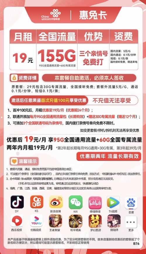 什么联通卡有亲情卡套餐?