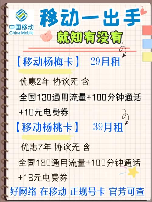 移动杨桃卡套餐有哪些？