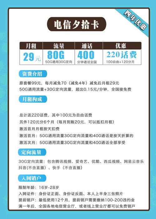 电信卡最低有哪些套餐?