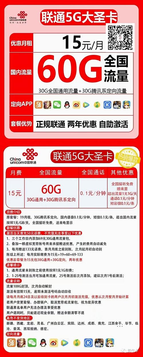彩虹5g联通卡9元套餐包含什么?