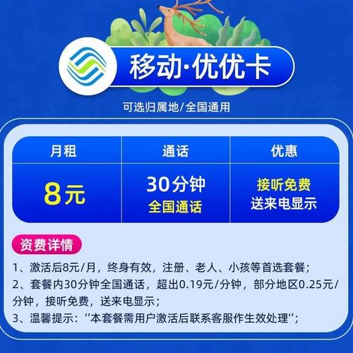 移动卡的月租套餐有哪些?