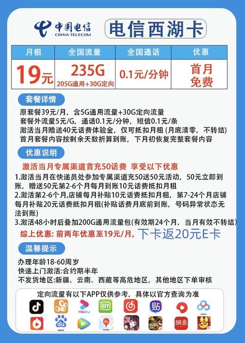 上网套餐有哪些电信卡?