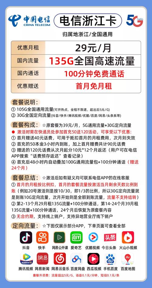浙邮电信卡套餐有哪些？